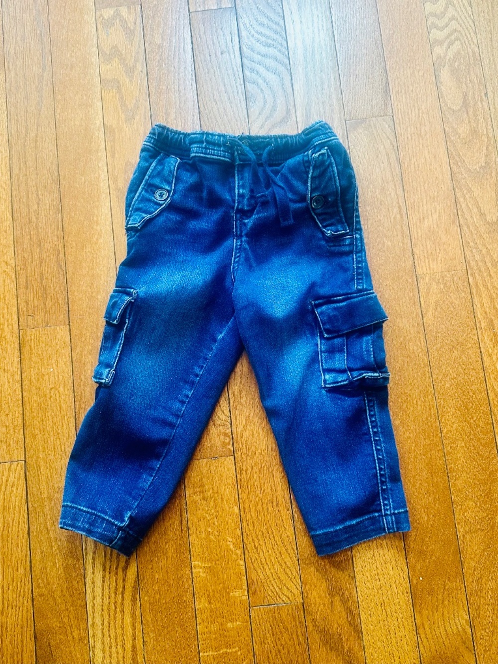 Polo Ralph Lauren Boys Denim Cargo Pants Adjustable Waist Size 24M